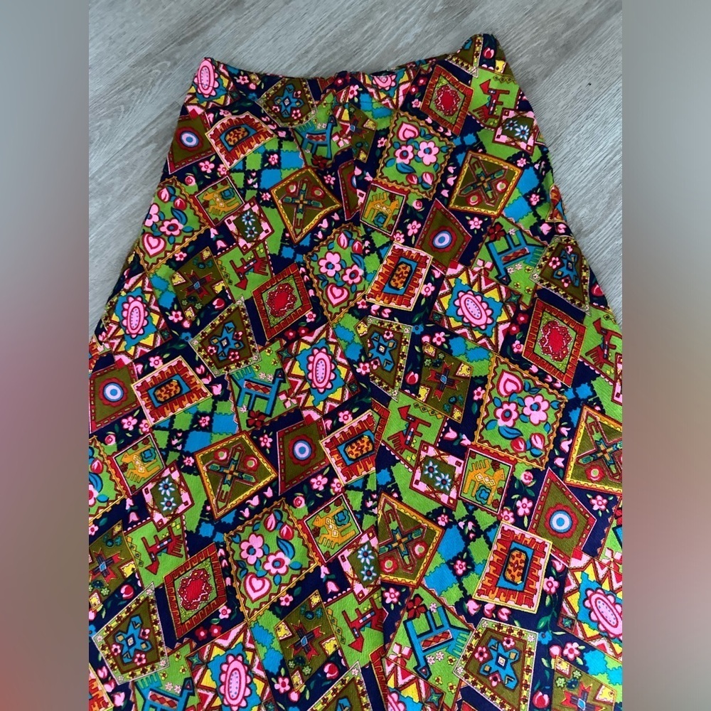 1960s Psychedelic Print Maxi Skirt - Picture 2 of 7